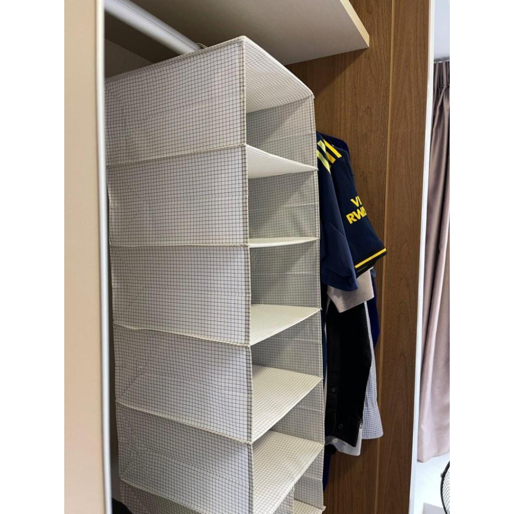 IKEA 正品附發票STUK 7格掛袋 吊掛式收納袋 衣櫥收納 衣櫃收納掛袋 收納掛袋 衣物收納 衣櫥衣櫃 懸掛式收納袋-細節圖8