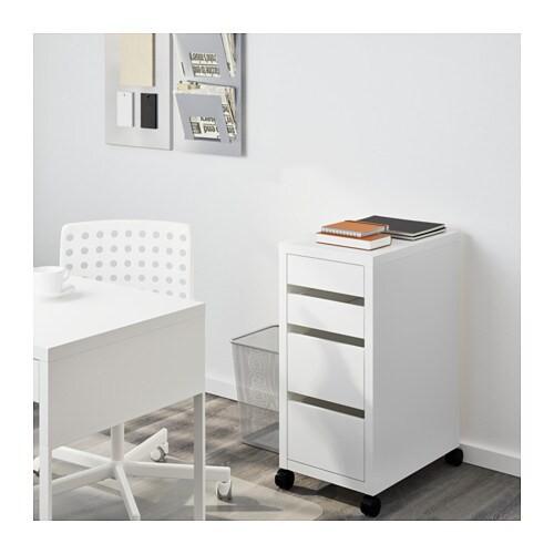 IKEA代購  附輪腳抽屜櫃  黑棕色/白色 A4紙張抽屜櫃-細節圖2