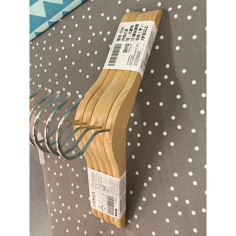 HANGA兒童木衣架5件裝