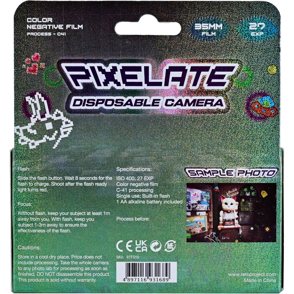 現貨馬上出 Retocolor Pixelate 元素 拋棄式 底片相機 27張 ISO400彩色底片內建閃光燈一次性-細節圖2