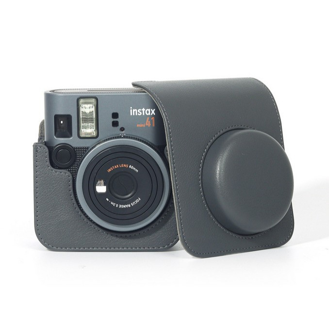 現貨馬上出 富士 FUJI Instax mini41 mini 41 相機包 附肩帶 復古包 透明殼 水晶殼 原廠皮套-細節圖5