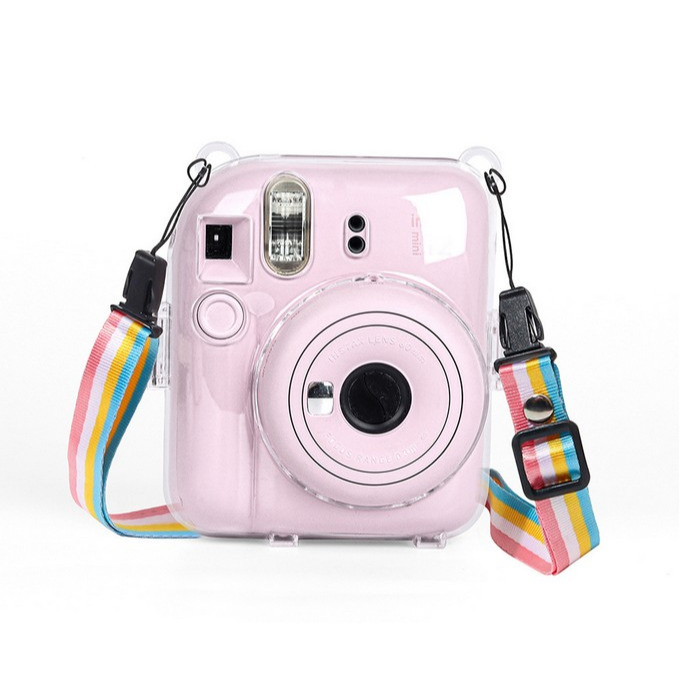 現貨馬上出 富士 instax 拍立得相機 mini12 mini 12 透明殼 水晶殼 附彩色背繩 保護殼 保護套-細節圖2