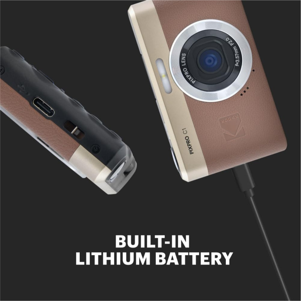 現貨馬上出 保固半年 柯達 Kodak PIXPRO C1 Camera C1 翻轉螢幕 數位相機 2.8吋LCD 棕色-細節圖4