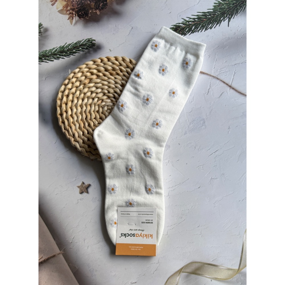🇰🇷《現貨》韓國製閃耀雛菊系列中筒襪🧦-規格圖11