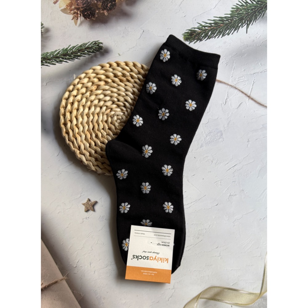 🇰🇷《現貨》韓國製閃耀雛菊系列中筒襪🧦-規格圖11
