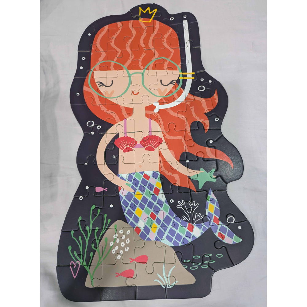 (二手)美國 mudpuppy - 造型人物拼圖-美人魚-50片-細節圖3