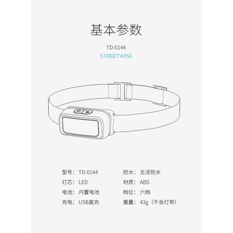 微笑鯊SMILING SHARK TD-0144 迷你強光頭燈 Led釣魚頭燈 白紅光 Type-C戶外防水騎行遠足露營-細節圖8