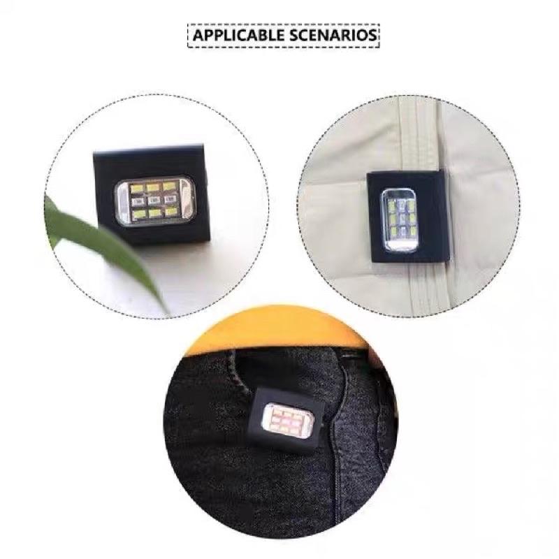 新款 LED磁吸背包燈方形 小夜燈 慢跑 戶外旅行夜燈 鋰電 自行車燈 維修照明-細節圖6