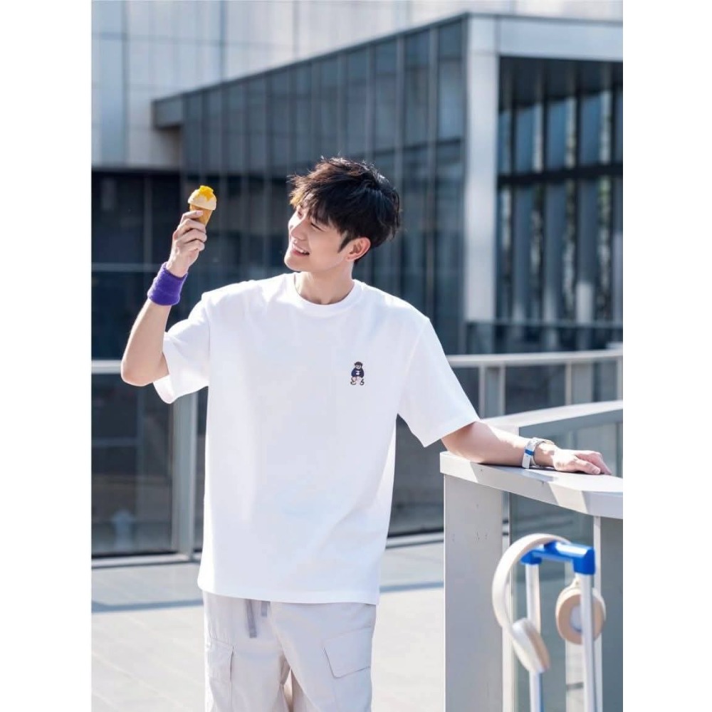 預購)🇰🇷韓 國 韓🇰🇷 SPAO × WOODIE 小熊刺繡短T男女同款兩件組-細節圖5