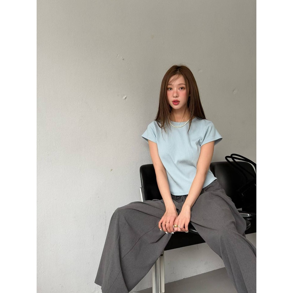 🇰🇷正韓質感圓領純色Tee-細節圖3