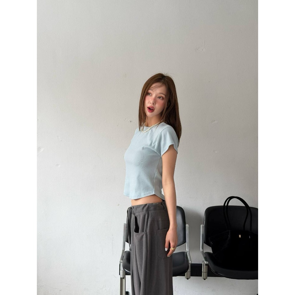 🇰🇷正韓質感圓領純色Tee-細節圖4