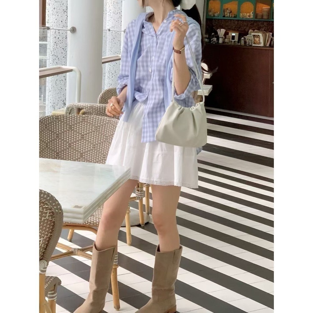 ＞難得可以接受的粉＜春夏格子襯衫2色-細節圖10