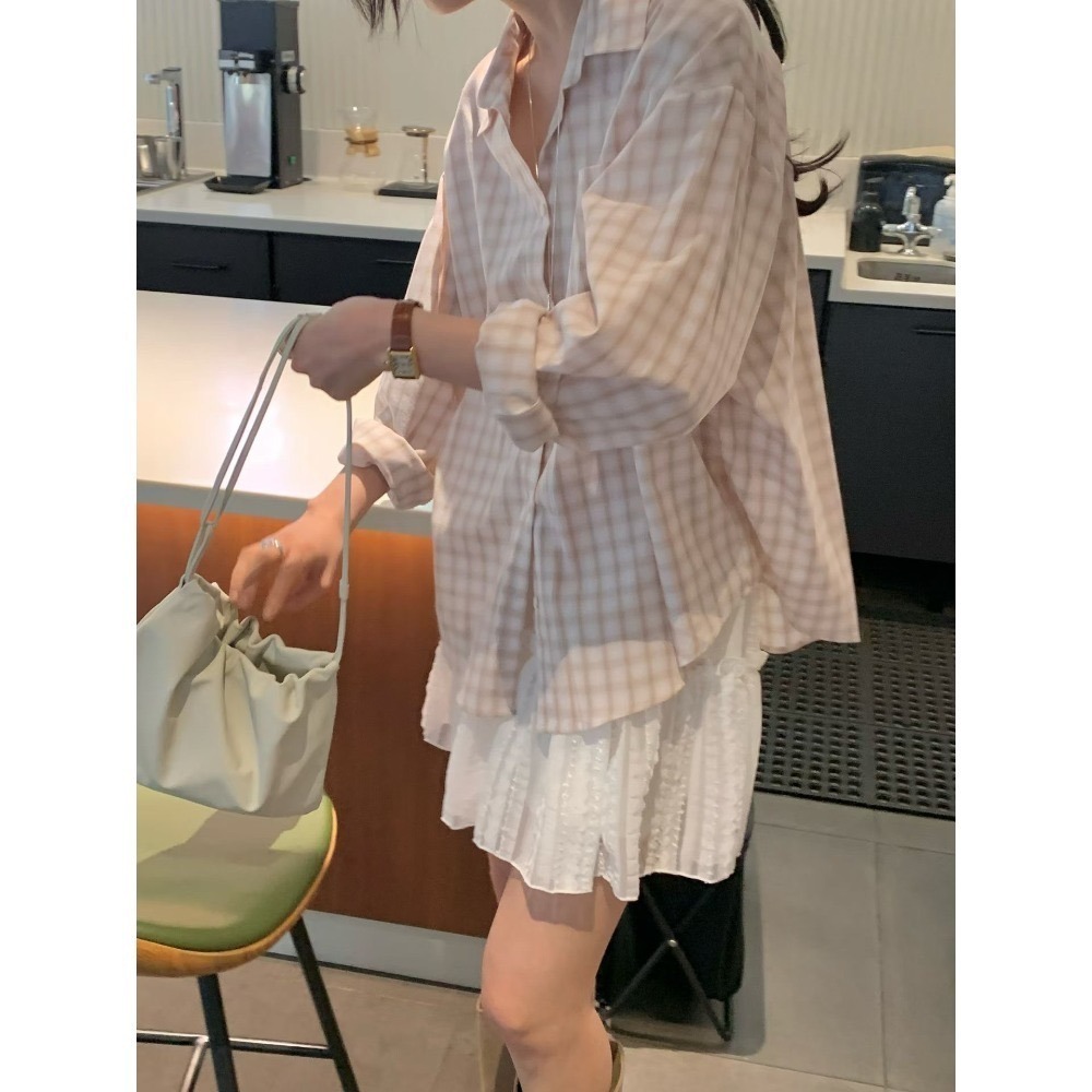 ＞難得可以接受的粉＜春夏格子襯衫2色-規格圖10