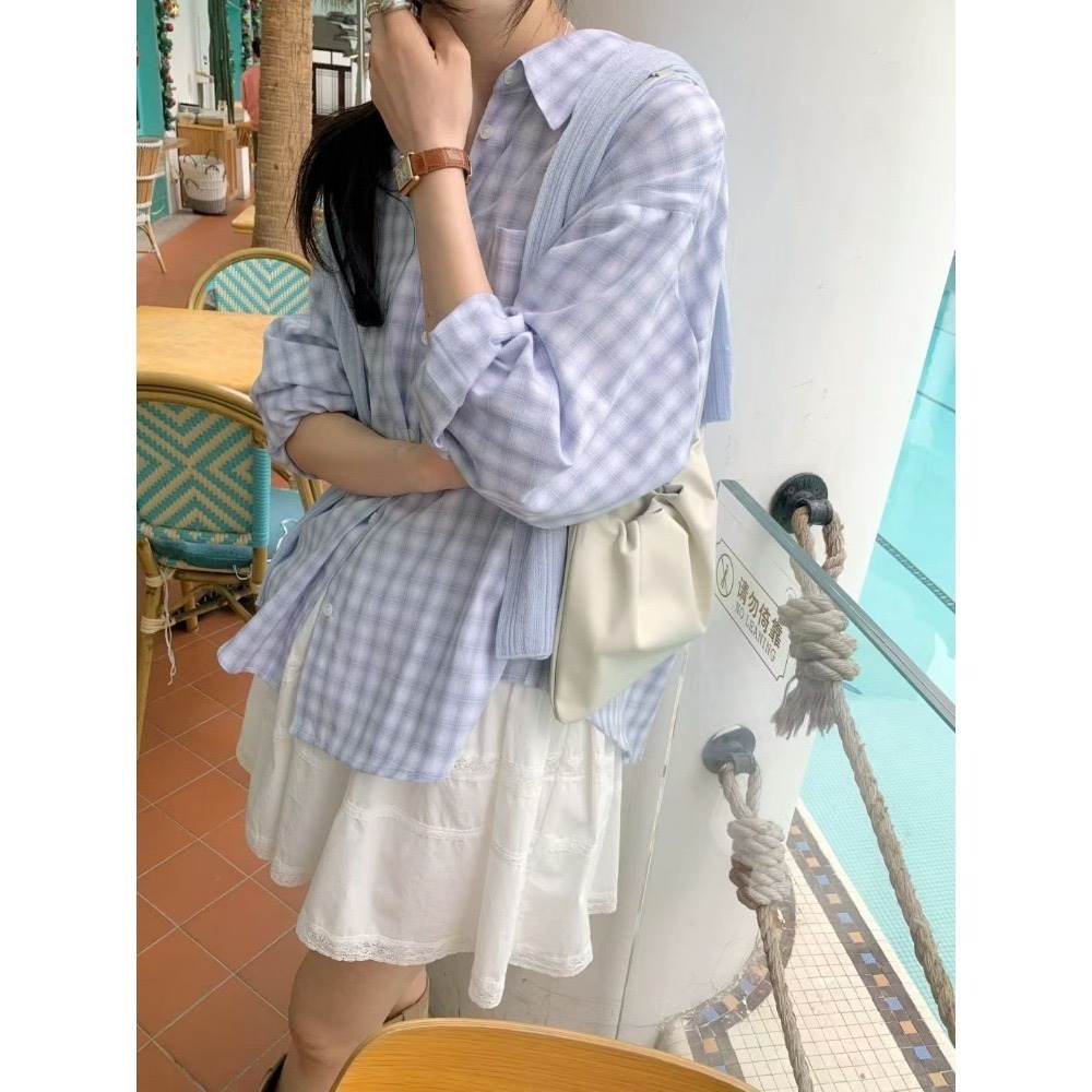 ＞難得可以接受的粉＜春夏格子襯衫2色-規格圖10
