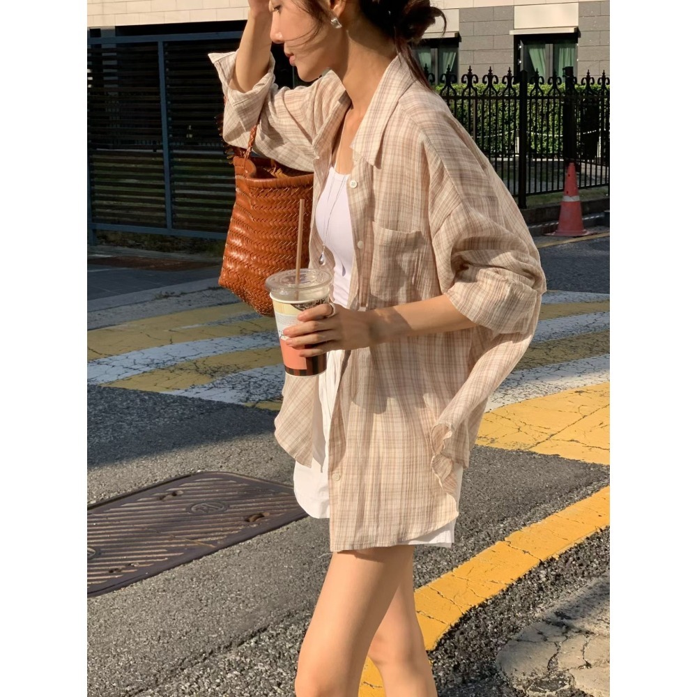 ＞夏日不易皺＜格紋襯衫3色-細節圖2