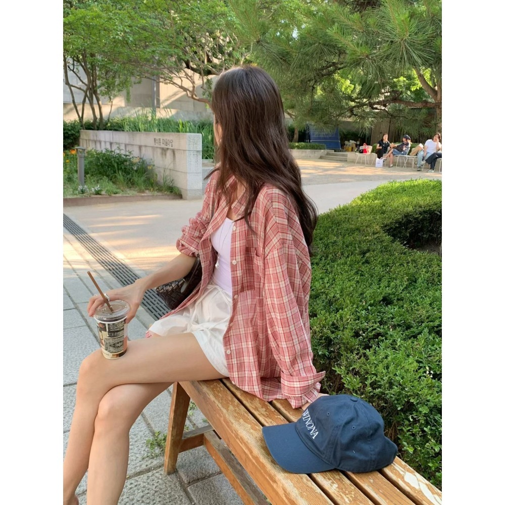 ＞夏日不易皺＜格紋襯衫3色-細節圖5