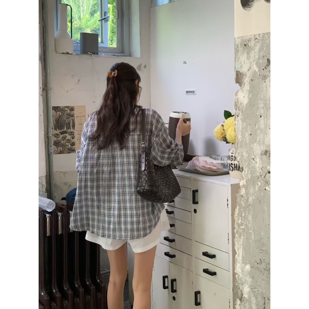 ＞夏日不易皺＜格紋襯衫3色-細節圖7