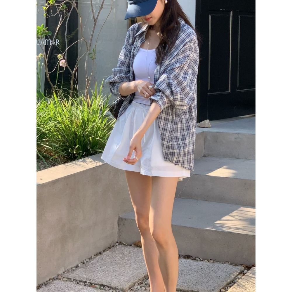 ＞夏日不易皺＜格紋襯衫3色-細節圖8