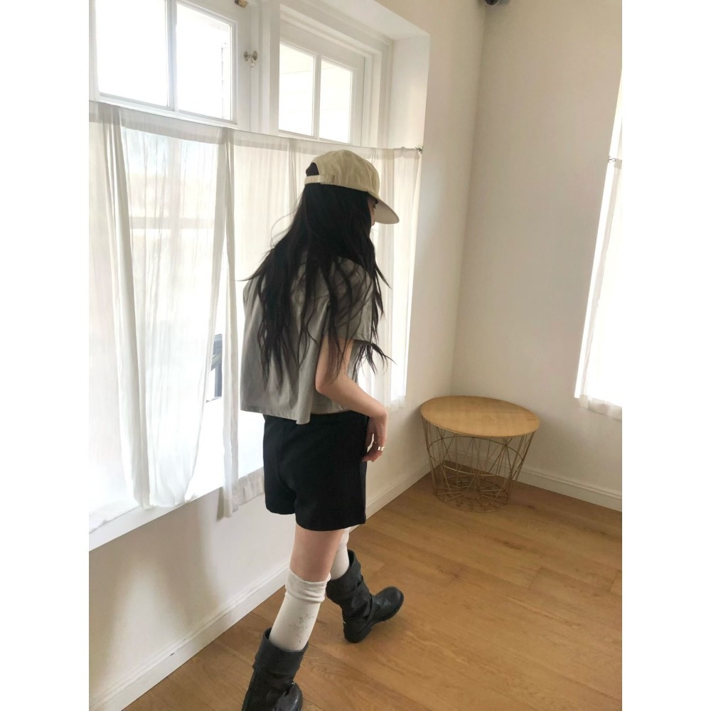 ＞後打褶＜短版短袖5色-細節圖7