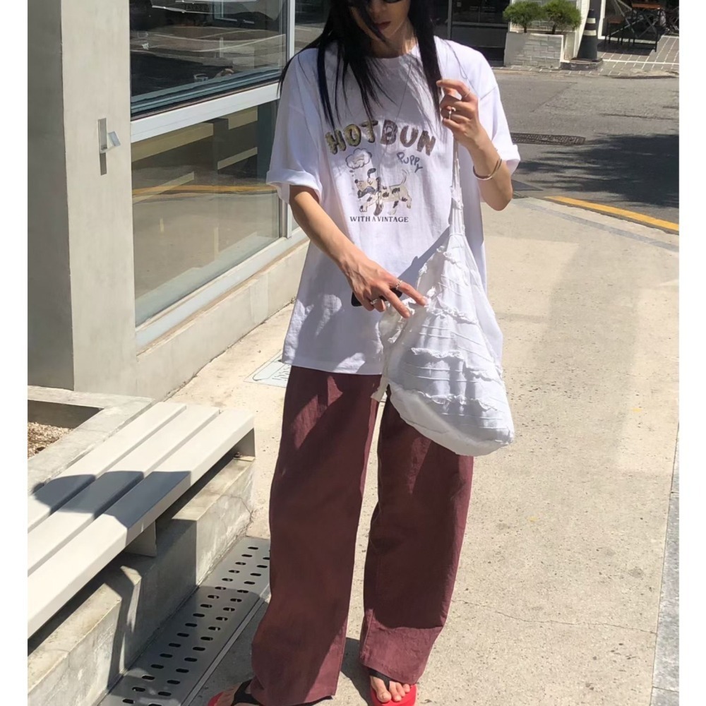 ＞水洗亞麻＜輕盈透氣微彎刀褲3色-細節圖8