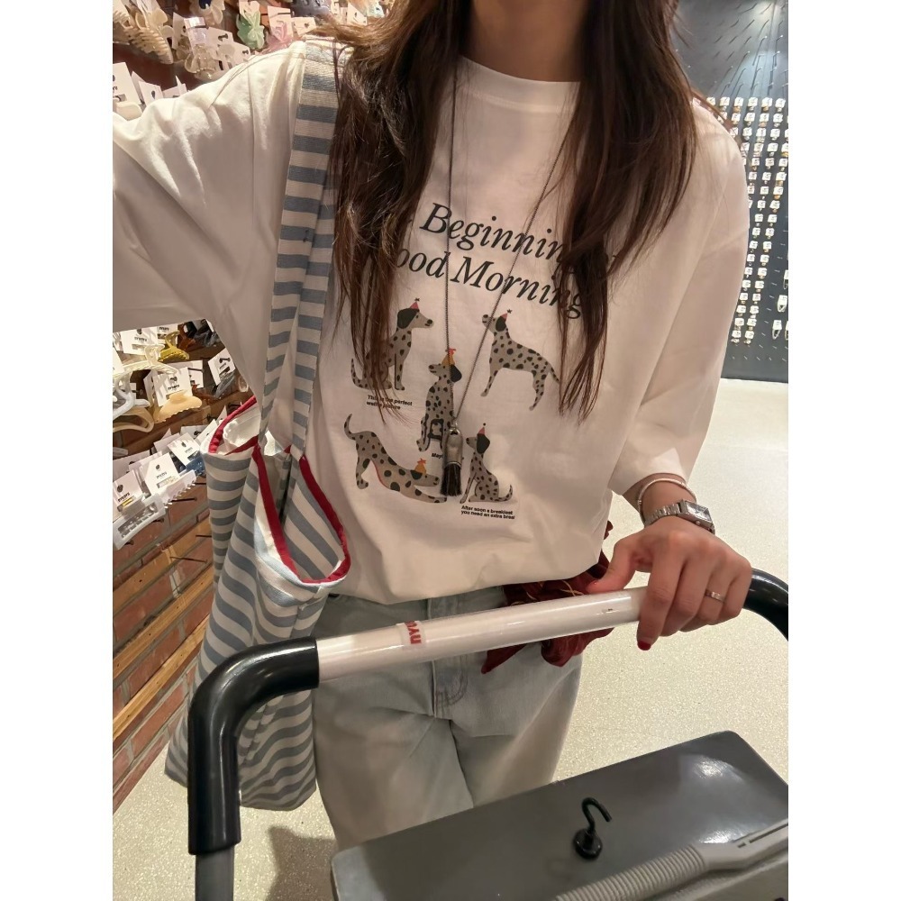 >大麥町斑點狗勾<印花寬鬆短袖2色-規格圖3