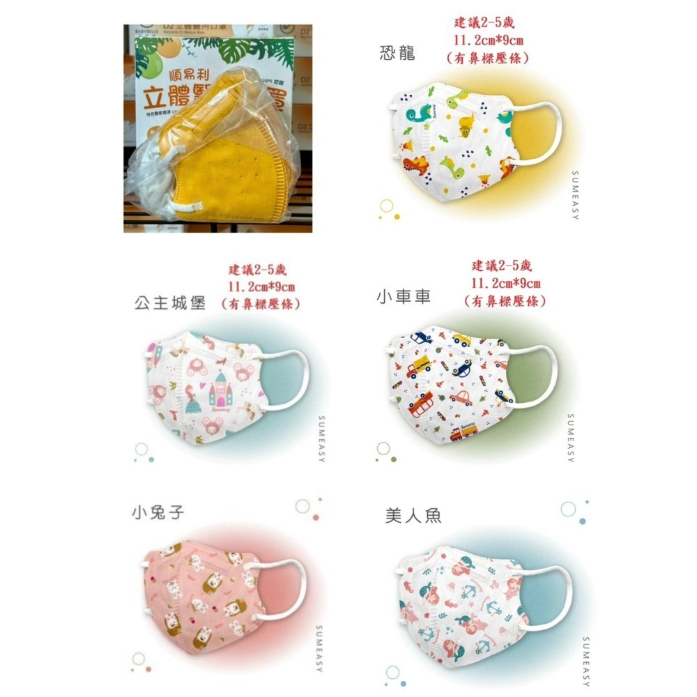 【榮泰日用品】順易利幼童立體醫用口罩 順易利兒童立體醫療口罩 (鬆緊帶扁繩)4層口罩(有壓條)30片裝 3D兒童口罩-細節圖5