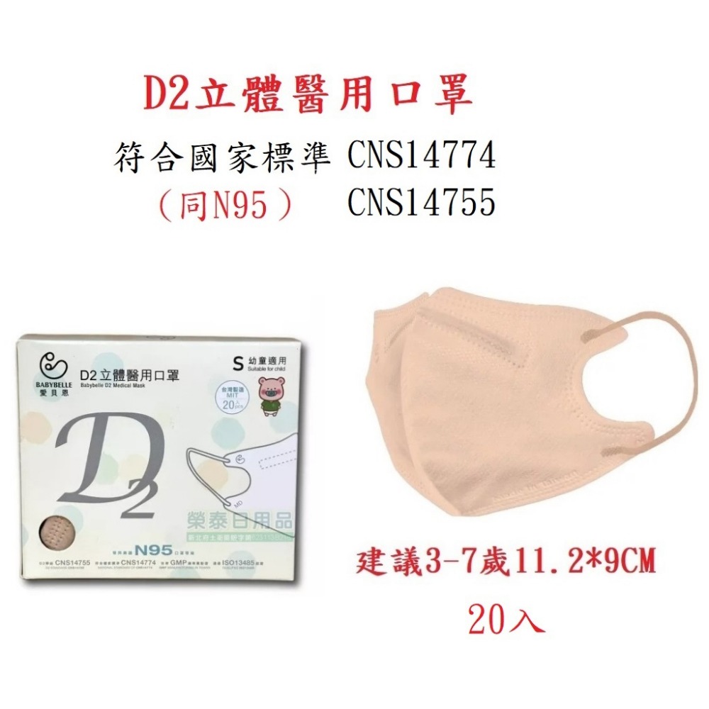 幼童D2/N95等級可牛奶醫療紙盒20入