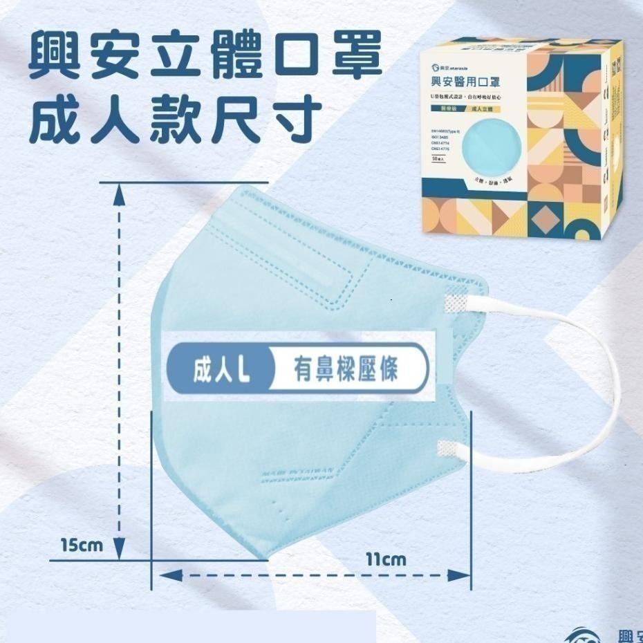 【榮泰日用品】興安立體醫用口罩 興安兒童立體口罩 興安3D口罩 加大口罩  3D醫療口罩 興安立體口罩 興安幼童立體-細節圖4