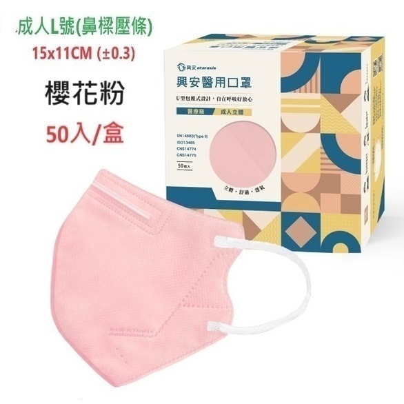 【榮泰日用品】興安立體醫用口罩 興安兒童立體口罩 興安3D口罩 加大口罩  3D醫療口罩 興安立體口罩 興安幼童立體-規格圖9