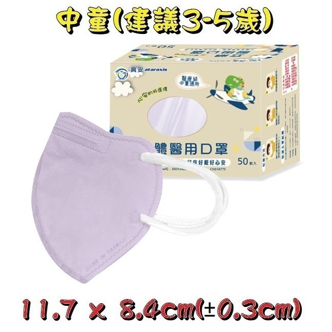 【榮泰日用品】興安立體醫用口罩 興安兒童立體口罩 興安3D口罩 加大口罩  3D醫療口罩 興安立體口罩 興安幼童立體-規格圖9