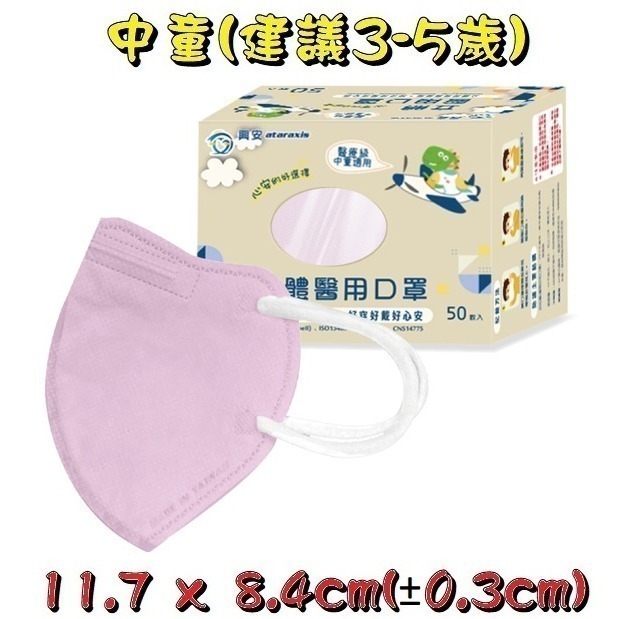 【榮泰日用品】興安立體醫用口罩 興安兒童立體口罩 興安3D口罩 加大口罩  3D醫療口罩 興安立體口罩 興安幼童立體-規格圖9