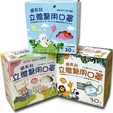 【榮泰日用品】順易利幼童立體醫用口罩 順易利兒童立體醫療口罩/鬆緊帶扁繩4層口罩/有壓條/30片裝 3D兒童口罩-細節圖8