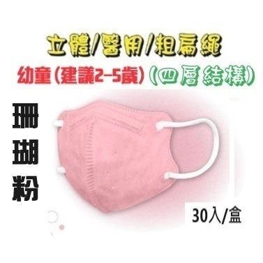 【榮泰日用品】順易利幼童立體醫用口罩 順易利兒童立體醫療口罩/鬆緊帶扁繩4層口罩/有壓條/30片裝 3D兒童口罩-規格圖9