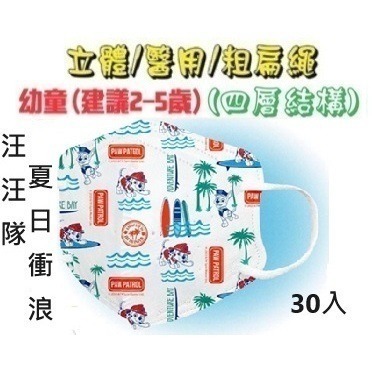 【榮泰日用品】順易利幼童立體醫用口罩 順易利兒童立體醫療口罩/鬆緊帶扁繩4層口罩/有壓條/30片裝 3D兒童口罩-規格圖9