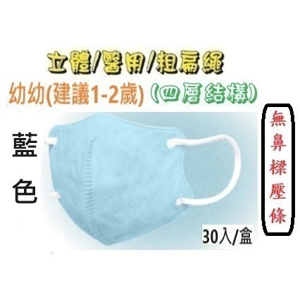 【榮泰日用品】順易利幼童立體醫用口罩 順易利兒童立體醫療口罩/鬆緊帶扁繩4層口罩/有壓條/30片裝 3D兒童口罩-規格圖9