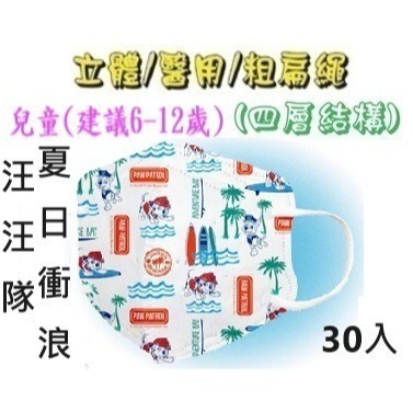 【榮泰日用品】順易利幼童立體醫用口罩 順易利兒童立體醫療口罩/鬆緊帶扁繩4層口罩/有壓條/30片裝 3D兒童口罩-規格圖9