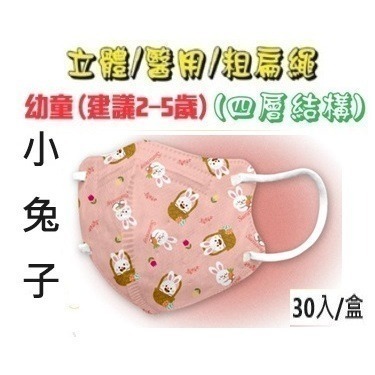 【榮泰日用品】順易利幼童立體醫用口罩 順易利兒童立體醫療口罩/鬆緊帶扁繩4層口罩/有壓條/30片裝 3D兒童口罩-規格圖9