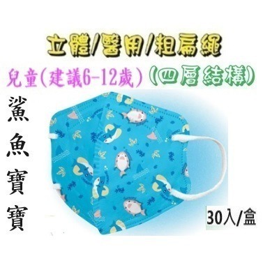 【榮泰日用品】順易利幼童立體醫用口罩 順易利兒童立體醫療口罩/鬆緊帶扁繩4層口罩/有壓條/30片裝 3D兒童口罩-規格圖9