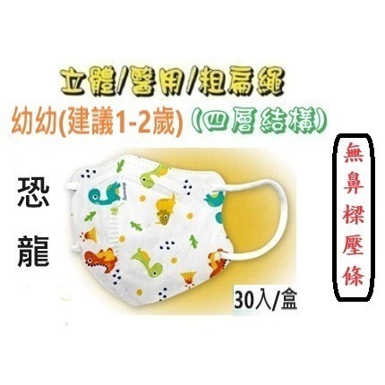 【榮泰日用品】順易利幼童立體醫用口罩 順易利兒童立體醫療口罩/鬆緊帶扁繩4層口罩/有壓條/30片裝 3D兒童口罩-規格圖9