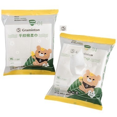 妙妙熊平紋棉柔巾15入/隨身包 攜帶方便