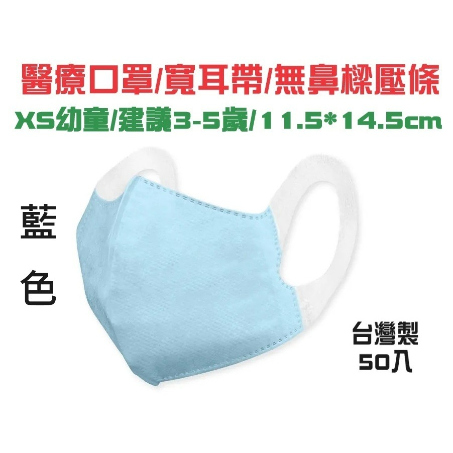 【榮泰日用品】順易利兒童立體醫用口罩 順易利幼童立體醫用口罩 順易利寬耳立體口罩 順易利寬耳帶口罩 寬耳醫療立體口罩-規格圖2