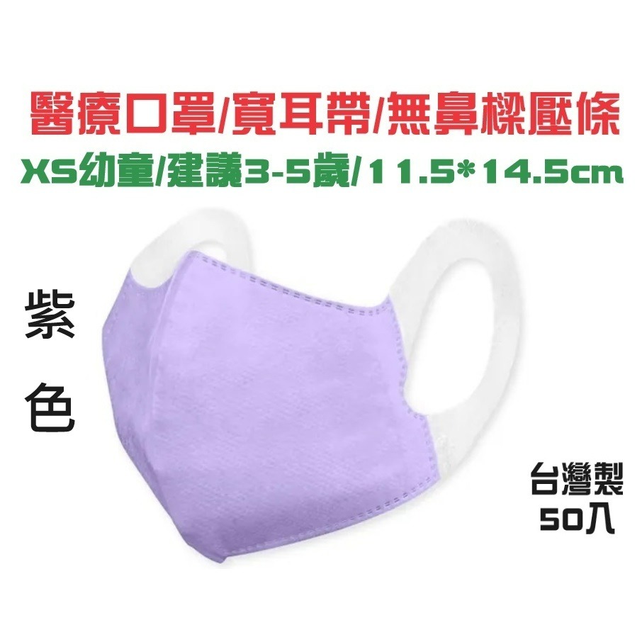【榮泰日用品】順易利兒童立體醫用口罩 順易利幼童立體醫用口罩 順易利寬耳立體口罩 順易利寬耳帶口罩 寬耳醫療立體口罩-規格圖2