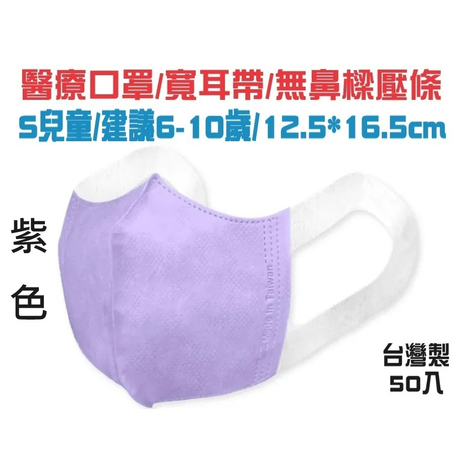 【榮泰日用品】順易利兒童立體醫用口罩 順易利幼童立體醫用口罩 順易利寬耳立體口罩 順易利寬耳帶口罩 寬耳醫療立體口罩-規格圖2