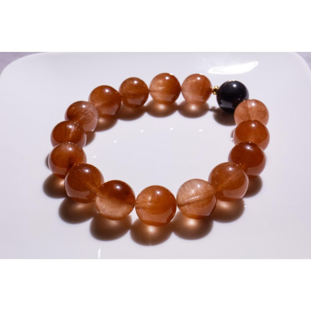 【剛柔並濟】頂級橘粉兔毛12.8mm✨金運石設計款｜極致招財避邪防小人｜情緒療癒與增進貴人運｜重磅大珠能量石｜現貨實拍-細節圖5