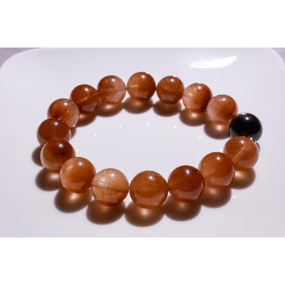 【剛柔並濟】頂級橘粉兔毛12.8mm✨金運石設計款｜極致招財避邪防小人｜情緒療癒與增進貴人運｜重磅大珠能量石｜現貨實拍-細節圖6