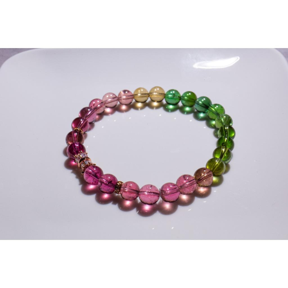 【虹光聖境】色標級彩碧璽7mm✨全淨體寶石光｜頂級電氣石對應全脈輪｜避邪擋煞與增進好運｜設計款輕珠寶｜現貨實拍｜晶心書蘊-細節圖2