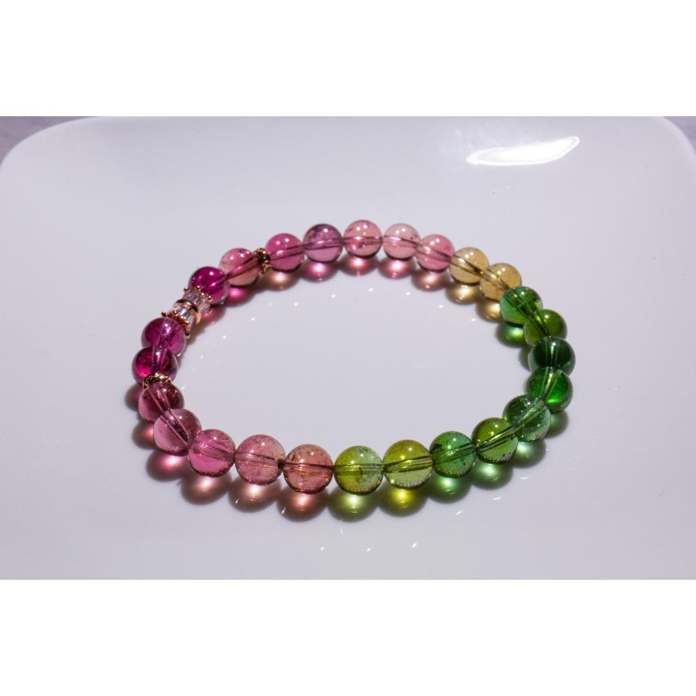 【虹光聖境】色標級彩碧璽7mm✨全淨體寶石光｜頂級電氣石對應全脈輪｜避邪擋煞與增進好運｜設計款輕珠寶｜現貨實拍｜晶心書蘊-細節圖3