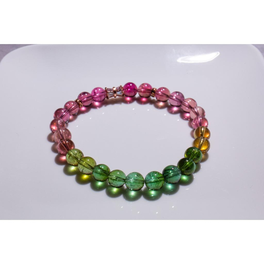 【虹光聖境】色標級彩碧璽7mm✨全淨體寶石光｜頂級電氣石對應全脈輪｜避邪擋煞與增進好運｜設計款輕珠寶｜現貨實拍｜晶心書蘊-細節圖4