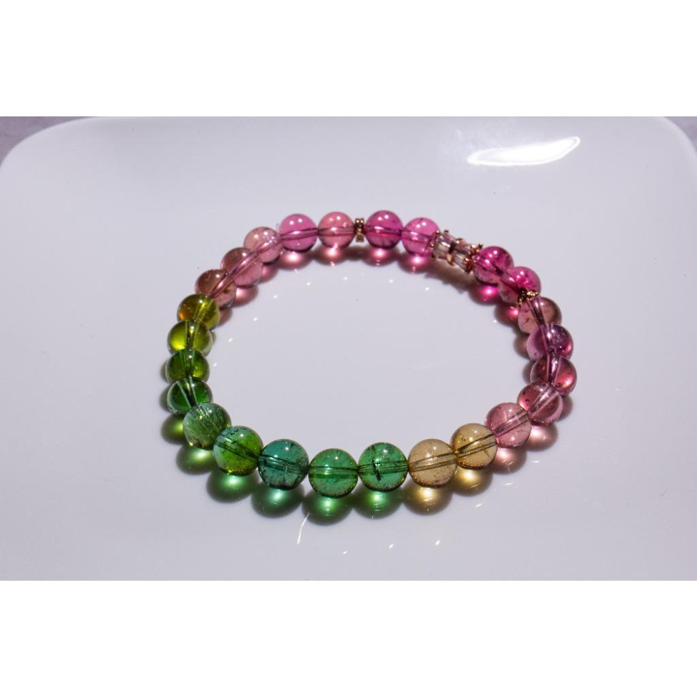 【虹光聖境】色標級彩碧璽7mm✨全淨體寶石光｜頂級電氣石對應全脈輪｜避邪擋煞與增進好運｜設計款輕珠寶｜現貨實拍｜晶心書蘊-細節圖5