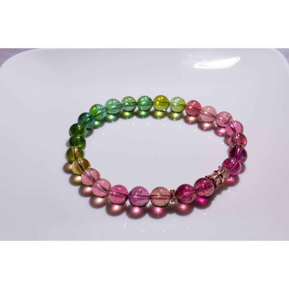 【虹光聖境】色標級彩碧璽7mm✨全淨體寶石光｜頂級電氣石對應全脈輪｜避邪擋煞與增進好運｜設計款輕珠寶｜現貨實拍｜晶心書蘊-細節圖8